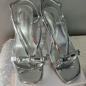 Marc Fisher Metallic Silver Sandals
